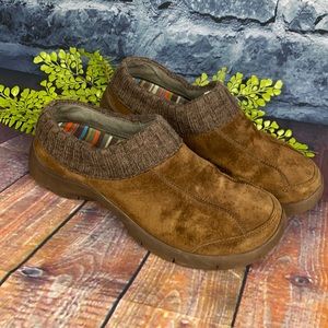 Dansko Eartha Suede Ribbed  Knit Cuff Clogs